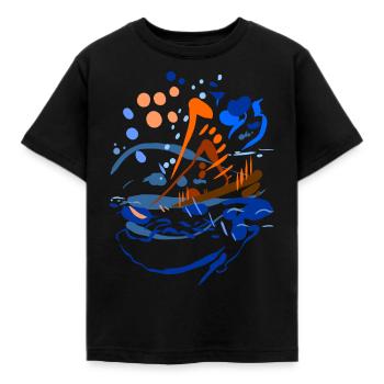 Abstrakt - Kinder T-Shirt - Schwarz - Vorne - AI Model Kid Female (0cm)