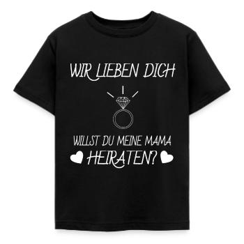 Heiratsantrag - Kinder T-Shirt - Schwarz - Vorne - AI Model Kid Female (0cm)