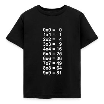 ein mal eins Quadratzahlen - Kinder T-Shirt - Schwarz - Vorne - AI Model Kid Female (0cm)