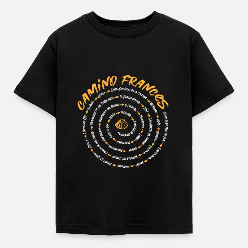 Jakobsweg Pilger Santiago de Compostella - Kinder T-Shirt - Schwarz