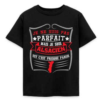 ALSACE,ALSACIEN,ALSACIENS - T-shirt Enfant - noir - Devant - AI Model Kid Female (0cm)