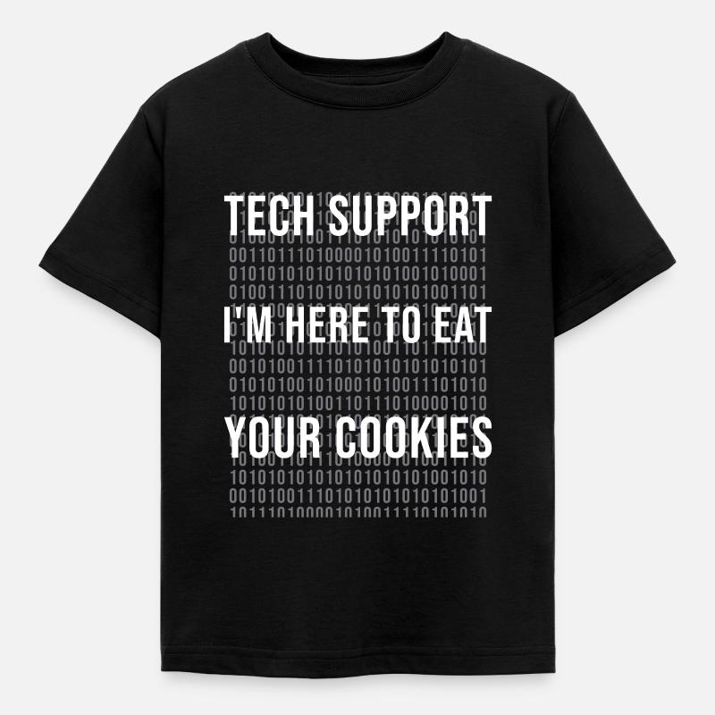 technical support funny fun computer science - Kids' T-Shirt - black