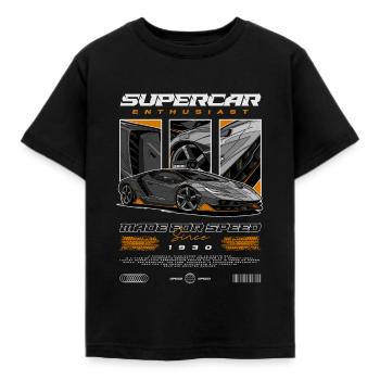 Supercar Enthusiast Car Birthday Born In 1930 - Kids' T-Shirt - black - Front - AI Model Kid Female (0cm)