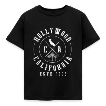 Hollywood California - Kinder T-Shirt - Schwarz - Vorne - AI Model Kid Female (0cm)