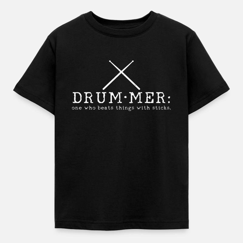 Drummer - Kinder T-Shirt - Schwarz
