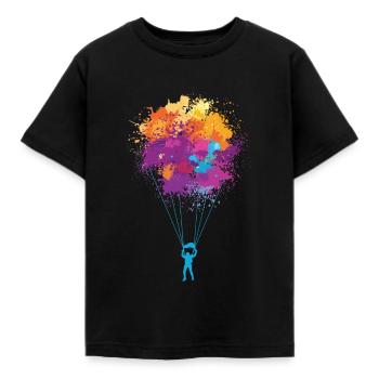 Skydiving skydiving - Kids' T-Shirt - black - Front - AI Model Kid Female (0cm)