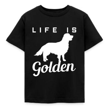 Golden Retriever - Kinder T-Shirt - Schwarz - Vorne - AI Model Kid Female (0cm)