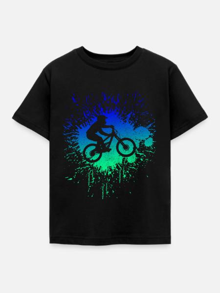 Mountainbike - MTB Mountainbiker Geschenk - Kinder T-Shirt - Schwarz