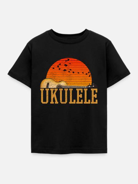 Ukulele - Kinder T-Shirt - Schwarz