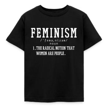 Feminism - Kids' T-Shirt - black - Front - AI Model Kid Female (0cm)