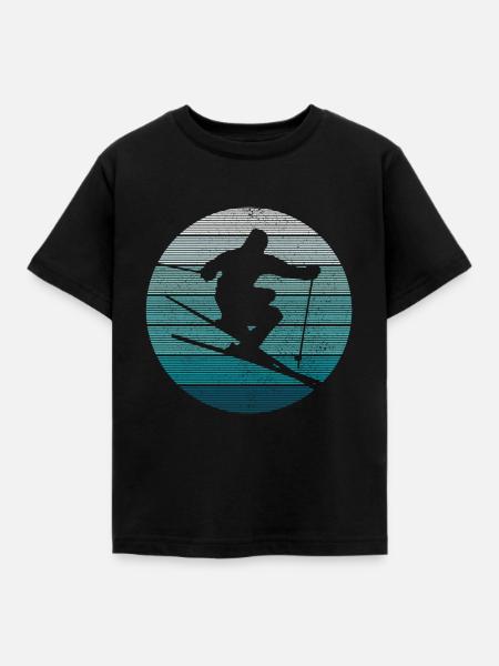 Ski - Kinder T-Shirt - Schwarz