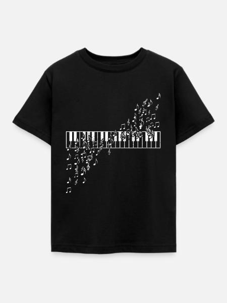 Klavier - Kinder T-Shirt - Schwarz