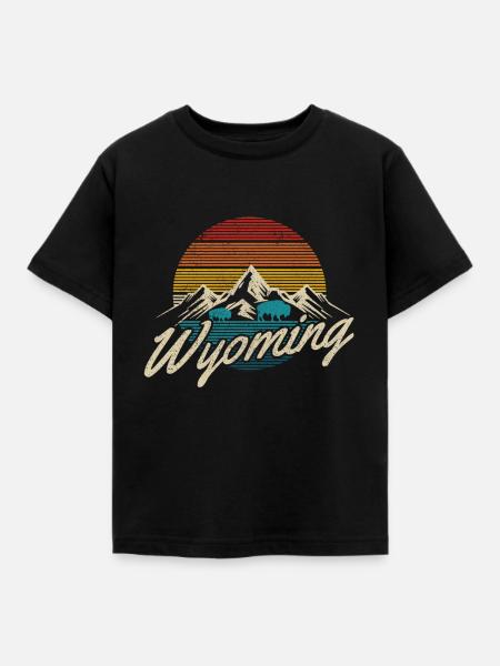 Wyoming - Kinder T-Shirt - Schwarz