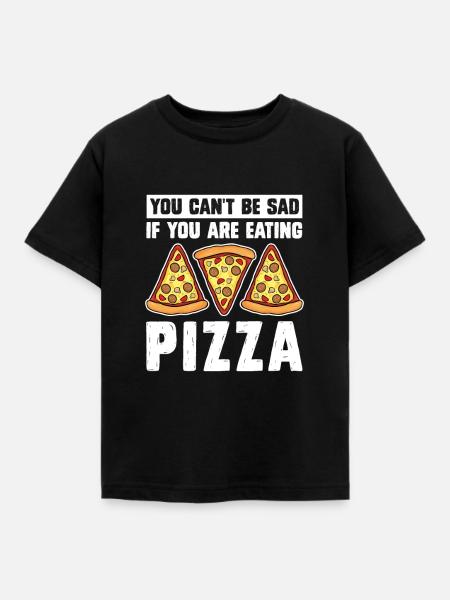 Pizza Pizzeria Pizzabäcker - Kinder T-Shirt - Schwarz