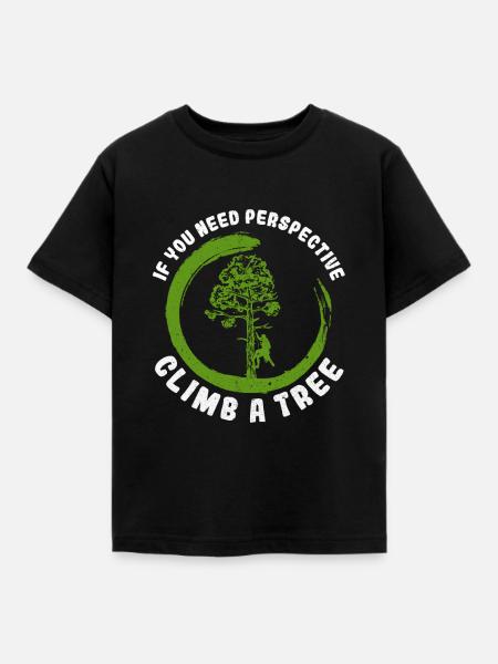 Baumklettern Baumpfleger Arborist Baumkletterer - Kinder T-Shirt - Schwarz