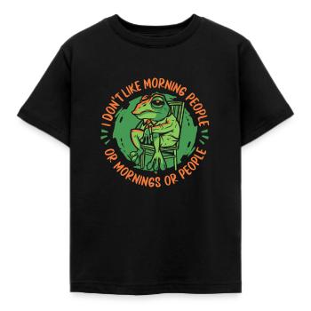 Frosch Frösche Amphibie - Kinder T-Shirt - Schwarz - Vorne - AI Model Kid Female (0cm)
