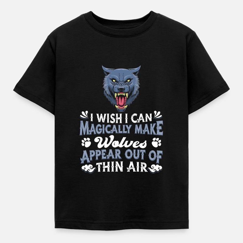 Wolf - Kinder T-Shirt - Schwarz
