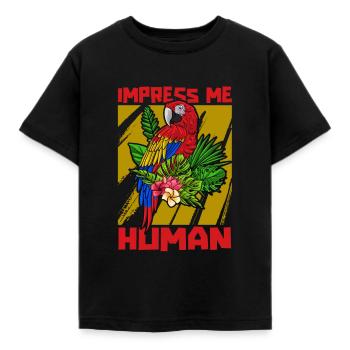 Papegoja - T-shirt barn - svart - Fram - AI Model Kid Female (0cm)