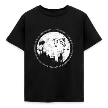 Wald Geschenk Hirsch Rehbock Jäger Natur Förster - Kinder T-Shirt - Schwarz - Vorne - AI Model Kid Female (0cm)