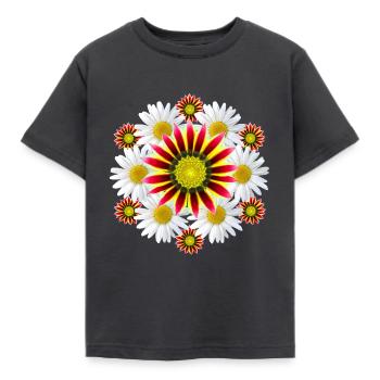Marguerites Gazanie Flowers Gazania Daisies - Kids' T-Shirt - dark grey - Front - AI Model Kid Female (0cm)