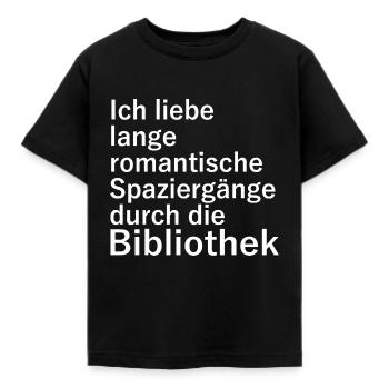 romantische Spaziergänge Bibliothek - Kinder T-Shirt - Schwarz - Vorne - AI Model Kid Female (0cm)