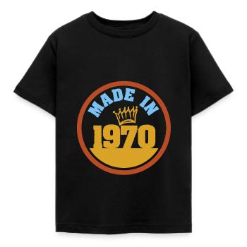 Année 1970 - T-shirt Enfant - noir - Devant - AI Model Kid Female (0cm)