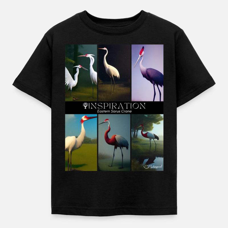 inspiration Eastern Sarus Crane - Kids' T-Shirt - black