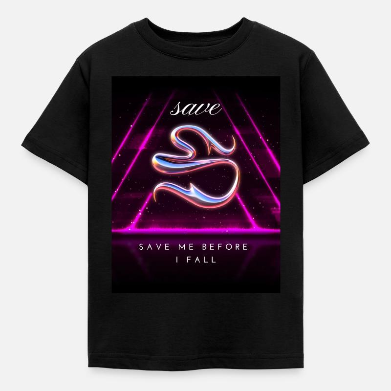 Save me before I fall Design - Kinder T-Shirt - Schwarz