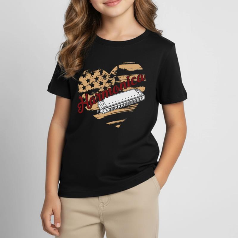 Harmonica Harmonica Flag Kids' T-Shirt