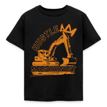 Hustle Maschinist - Kinder T-Shirt - Schwarz - Vorne - AI Model Kid Female (0cm)