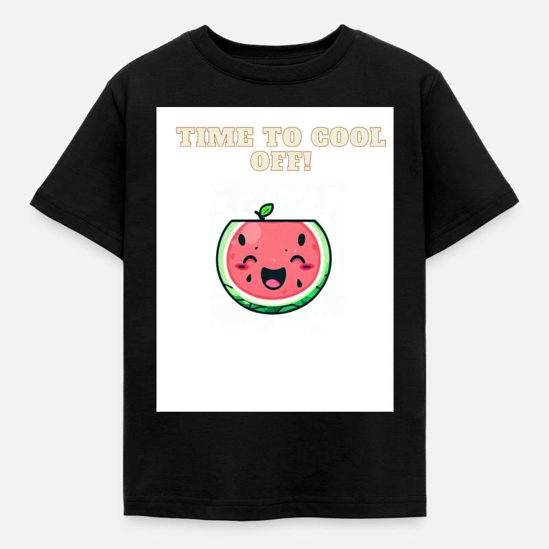 Pastèque Kawaii - T-shirt Enfant - noir