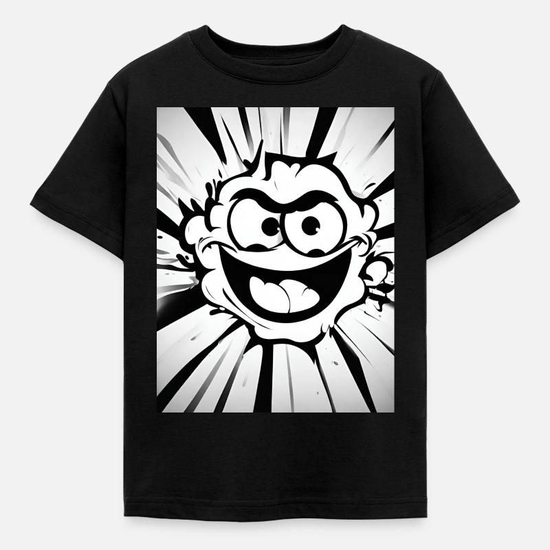 crazy smile - Kinder T-Shirt - Schwarz
