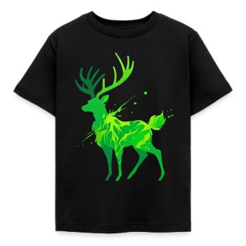 Silhouette de cerf vert - T-shirt Enfant - noir - Devant - AI Model Kid Female (0cm)