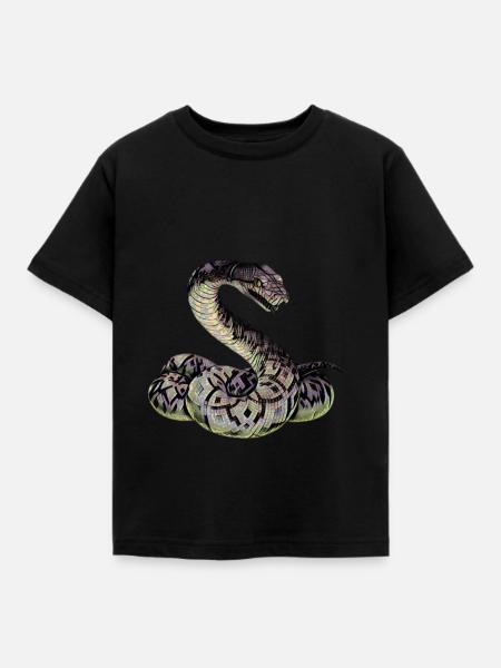 Schlange - Kinder T-Shirt - Schwarz