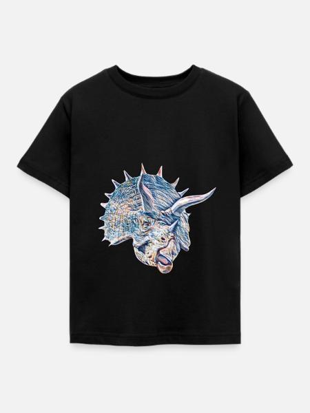Triceratops - Kinder T-Shirt - Schwarz