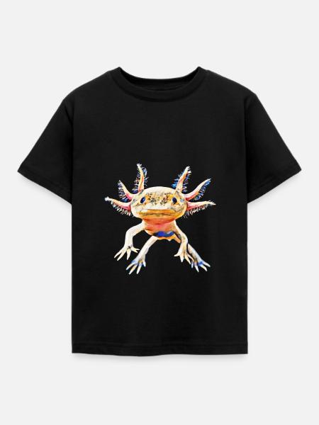 Axolotl - Kinder T-Shirt - Schwarz