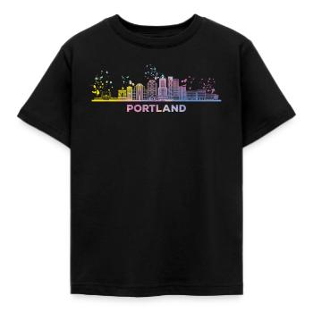 Portlander Skyline Portland - T-shirt Enfant - noir - Devant - AI Model Kid Female (0cm)