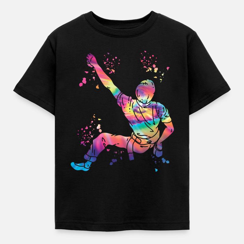 Boulderer Colorsplash Boulder Bouldern - Kinder T-Shirt - Schwarz