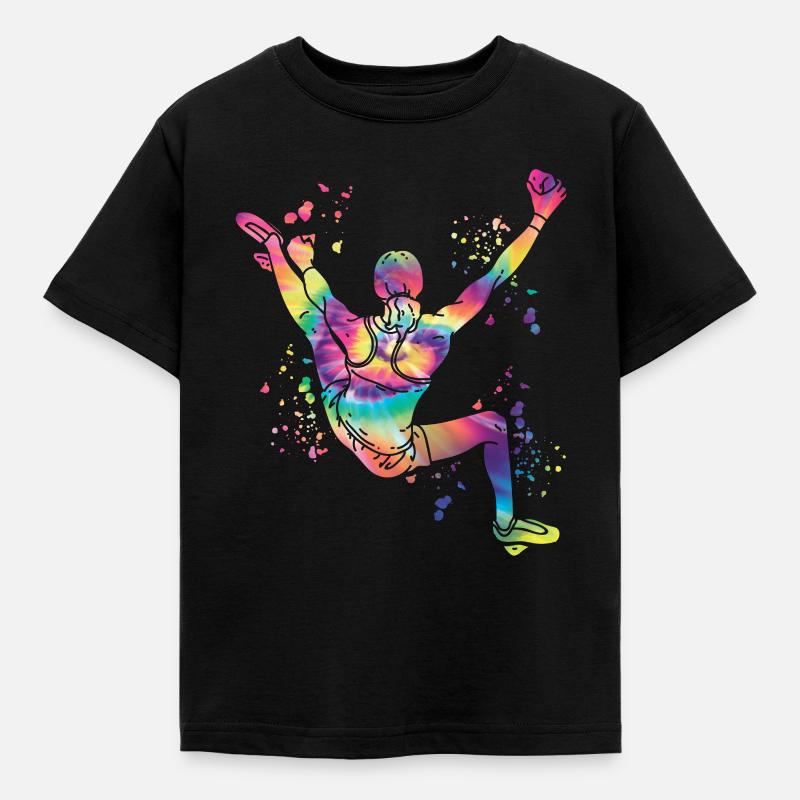 Boulderer Colorsplash Boulder Bouldern - Kinder T-Shirt - Schwarz