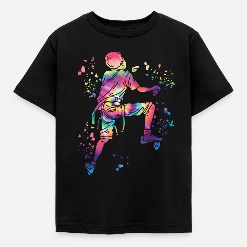 Boulderer Colorsplash Boulder Bouldering - Kids' T-Shirt - black