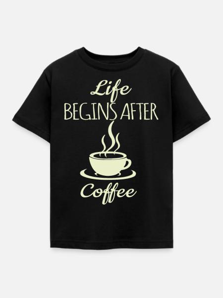 Kaffee Spruch - Kinder T-Shirt - Schwarz