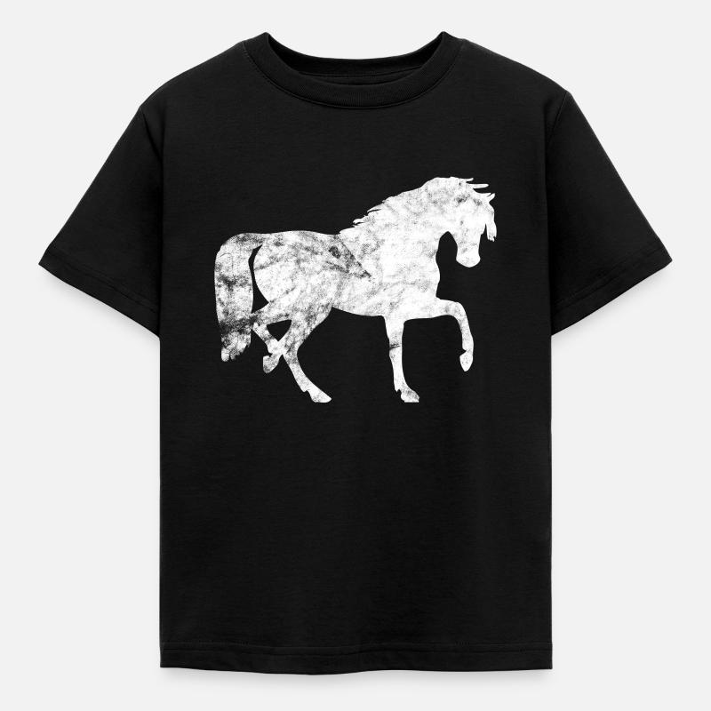 Pony - Kinder T-Shirt - Schwarz