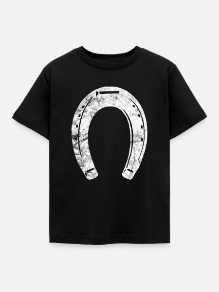 Hufeisen - Kinder T-Shirt - Schwarz