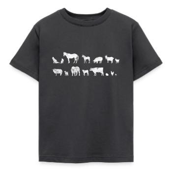Farm animals farmer Farmer - Kids' T-Shirt - dark grey - Front - AI Model Kid Female (0cm)
