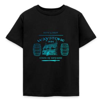 Waystone blau - Kinder T-Shirt - Schwarz - Vorne - AI Model Kid Female (0cm)
