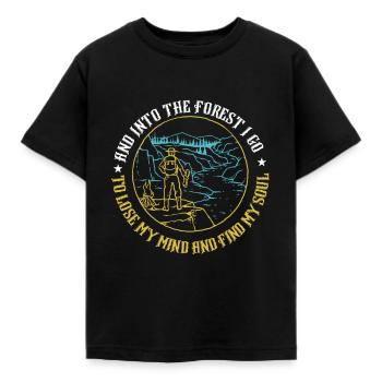 et dans la forêt je vais perdre mon esprit et trouver - T-shirt Enfant - noir - Devant - AI Model Kid Female (0cm)