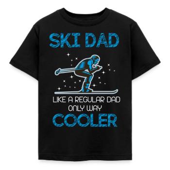 Ski Papa wie ein normaler Papa nur so cool - Kinder T-Shirt - Schwarz - Vorne - AI Model Kid Female (0cm)