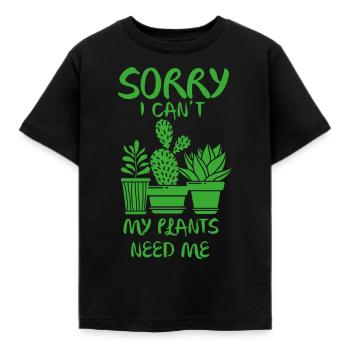 Entschuldigung, ich kann meine Pflanzen nicht brauchen - Kinder T-Shirt - Schwarz - Vorne - AI Model Kid Female (0cm)