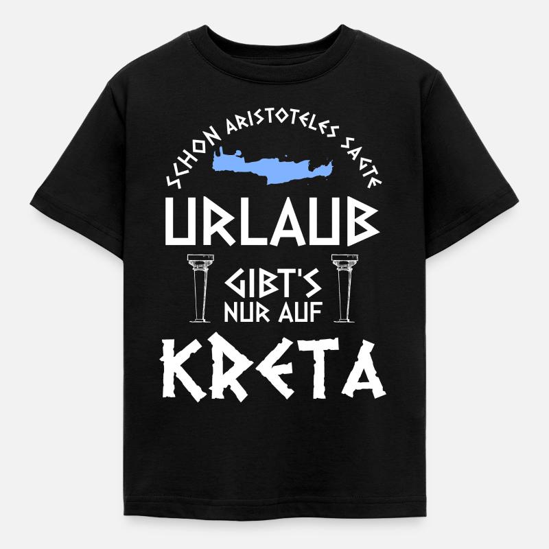 Kreta Urlaub - Kinder T-Shirt - Schwarz