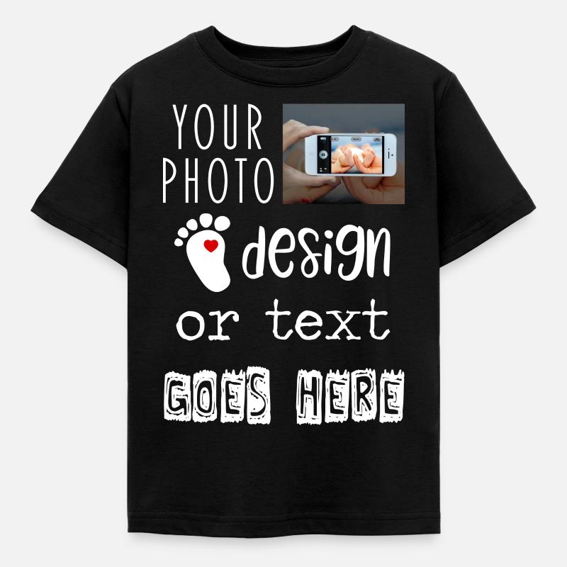 Create Personalized Custom Photo or Text Gift - Kids' T-Shirt - black